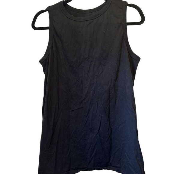 Torrid Classic Fit Cut Out Back 100% Cotton Crew Neck Tank Top Black Size 00 M/L - Picture 1 of 3
